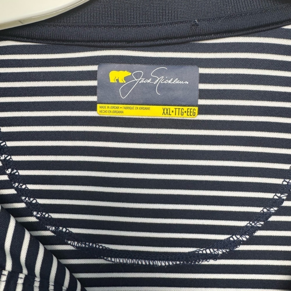 Jack Nicklaus Men's XXL Blue & White Striped Golf Polo Short Sleeve - Picture 5 of 7